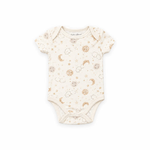Cream Baby Suit Bodysuit Shirt Trouser Cap Set 0-9M