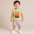 Basics 2Pc Boys Suit Green Grey Happy Bear