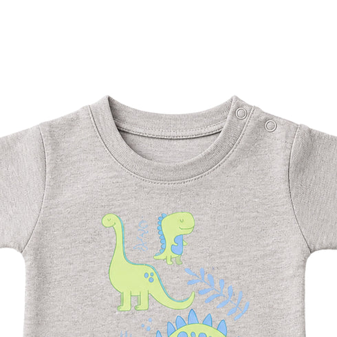 Basics 2Pc Boys Suit Grey Navy Dino