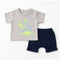 Basics 2Pc Boys Suit Grey Navy Dino