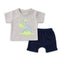 Basics 2Pc Boys Suit Grey Navy Dino