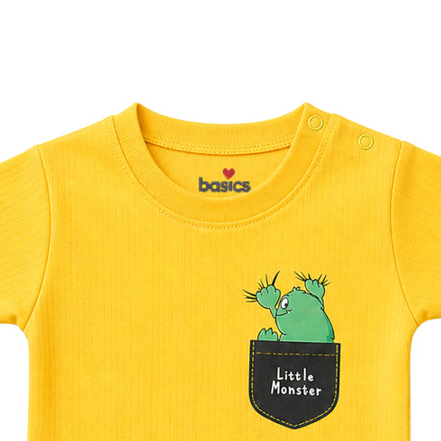 Basics 2Pc Boys Suit Yellow Grey Little Monster