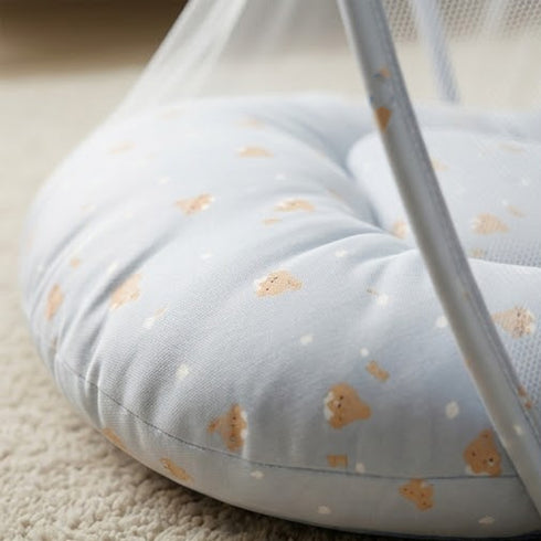 Basics Baby Bed Net with Pillow Blue Rockets