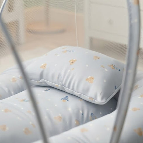 Basics Baby Bed Net with Pillow Blue Rockets
