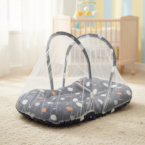 Basics Baby Bed Net with Pillow Navy Space