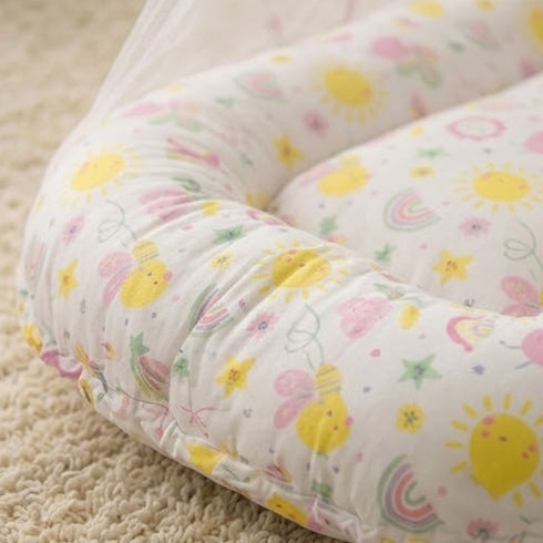 Basics Baby Bed Net with Pillow Pink White Pastel Garden