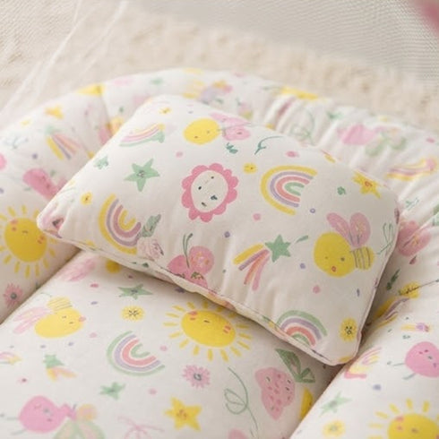 Basics Baby Bed Net with Pillow Pink White Pastel Garden