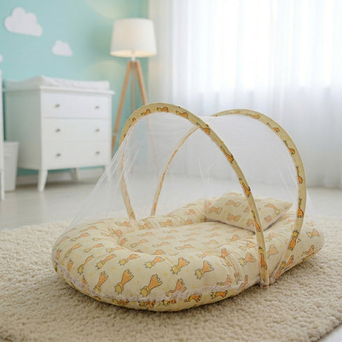 Basics Baby Bed Net with Pillow Yellow Baby Giraffes