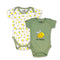 Basics Baby Body Suits Pack of 2 Green White Bee Happy