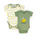 Basics Baby Body Suits Pack of 2 Green White Bee Happy