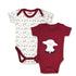 Basics Baby Body Suits Pack of 2 Maroon White Baby Sheep