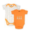 Basics Baby Body Suits Pack of 2 Peach White Baby Rabbits Glittered