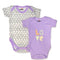 Basics Baby Body Suits Pack of 2 Purple White Love Hearts