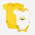 Basics Baby Body Suits Pack of 2 Yellow White Jungle Horea