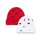 Basics Cotton Baby Caps Pack of 2 Red & White for Newborn 0m+