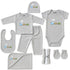 Basics Cotton Baby Gift Box Grey Train Embroidered Starter Set 0–6M