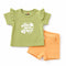 Basics Baby Girl Suit T-Shirt and Shorts Green Peach Floral