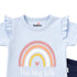 Basics Baby Girl Suit T-Shirt and Shorts Light Blue Navy Rainbow