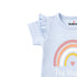 Basics Baby Girl Suit T-Shirt and Shorts Light Blue Navy Rainbow