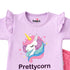 Basics Baby Girl Suit T-Shirt and Shorts Purple Pink Pretty Unicorn