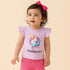 Basics Baby Girl Suit T-Shirt and Shorts Purple Pink Pretty Unicorn