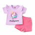 Basics Baby Girl Suit T-Shirt and Shorts Purple Pink Pretty Unicorn