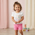 Basics Baby Girl Suit T-Shirt and Shorts White Pink Baby Elephant