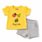 Basics Baby Girl Suit T-Shirt and Shorts Yellow Grey Bug Life