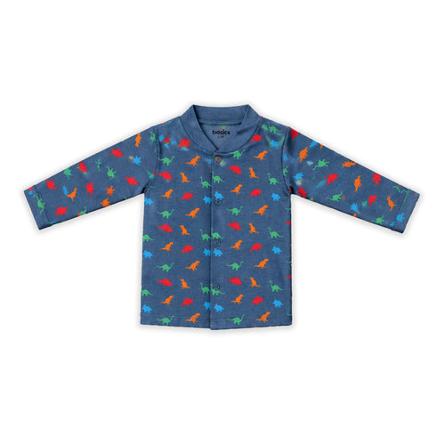Basics Dino Blue Baby Night Suits PJ Set 0 to 6 Years
