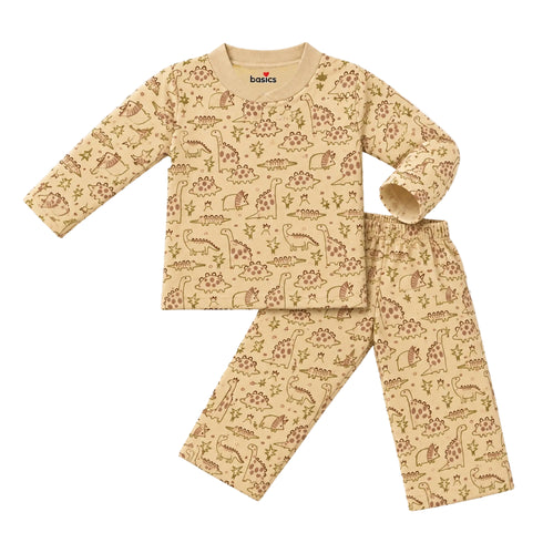 Basics Cotton Rich Dino Night Suits for Kids 0-6 Years