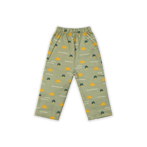 Basics Safari Green Night Suits PJ Set 0 to 6 Years