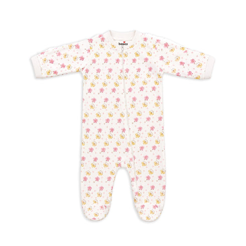 Basics Baby Girl 2 Piece Floral Fleece Romper Set 0–24 Months