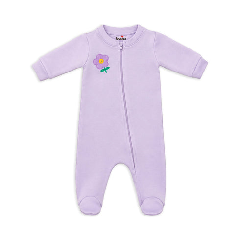 Basics Baby Girl 2 Piece Floral Fleece Romper Set 0–24 Months