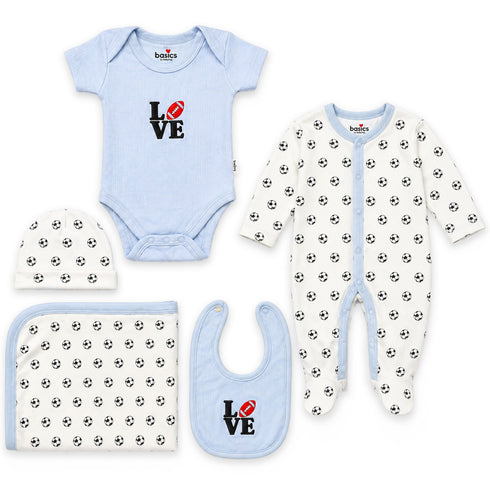 Basics Pack of 5 Baby Starter Gift Set Football