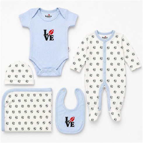 Basics Pack of 5 Baby Starter Gift Set Football