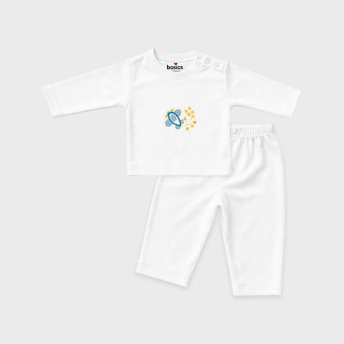 Basics Pack of 10 Baby Starter Gift Set White Aeroplane Design