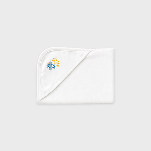 Basics Pack of 10 Baby Starter Gift Set White Aeroplane Design