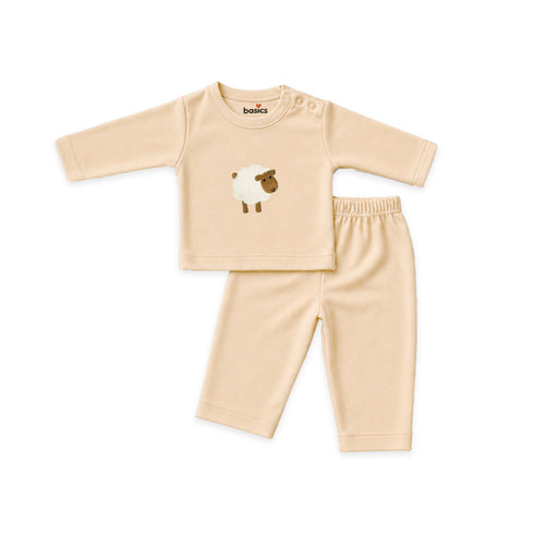 Basics Pack of 10 Baby Starter Gift Set Beige Sheep Design