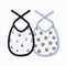 Basics Pack of 2 Baby Bibs White Football Ship Design