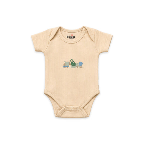 Basics Pack of 5 Baby Starter Gift Set Green Beige Excavator Design