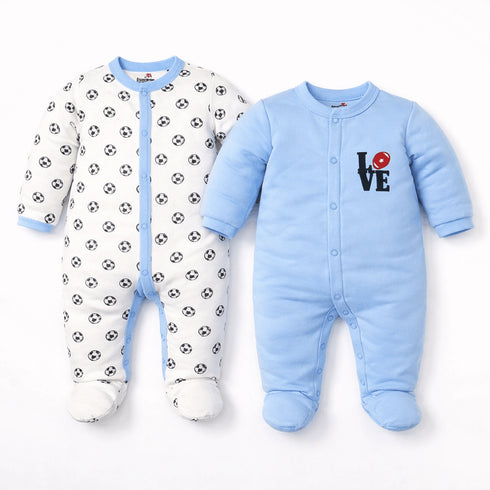Basics Romper Set Pack Of 2 Cozy Sleep suits 0-24M Unisex 17175