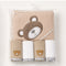 Bath Towel Set with Washcloths Brown Baby Bear