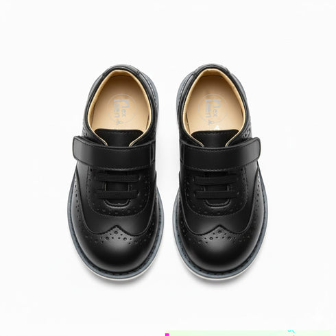 Black Boys Formal Shoes with Velcro Strap