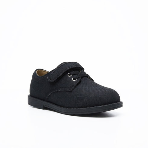 Black Canvas Dress Boys Shoes