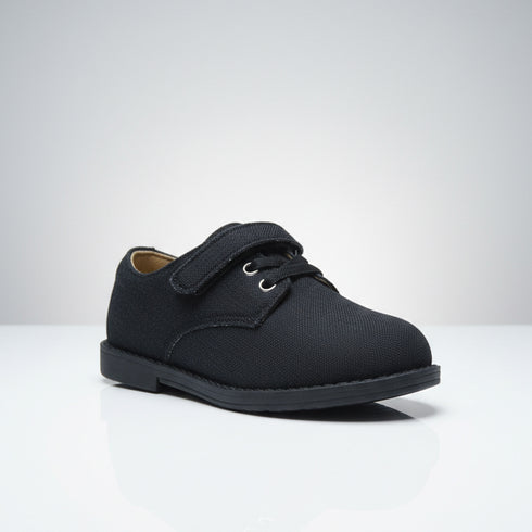 Black Canvas Dress Boys Shoes