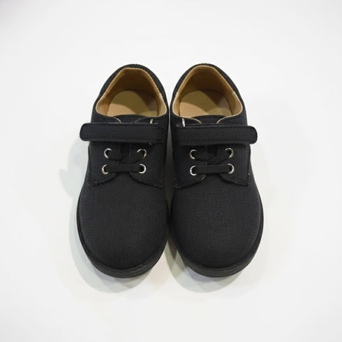 Black Canvas Dress Boys Shoes