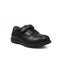 Black Perforated Apron Toe Derby Boys Shoes