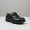Black Perforated Apron Toe Derby Boys Shoes