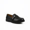 Black Textured Buckle Loafers Boys Shoes
