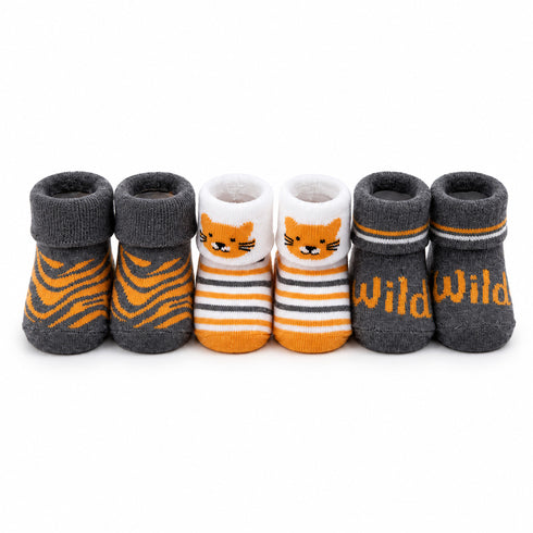 Booties Socks Set Brown Wild